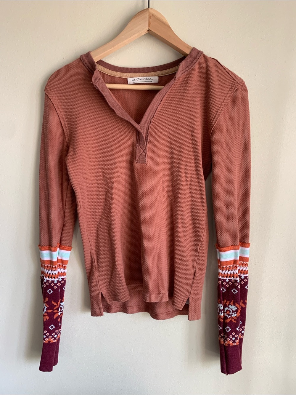 We The Free Mikah thermal top waffle knit small